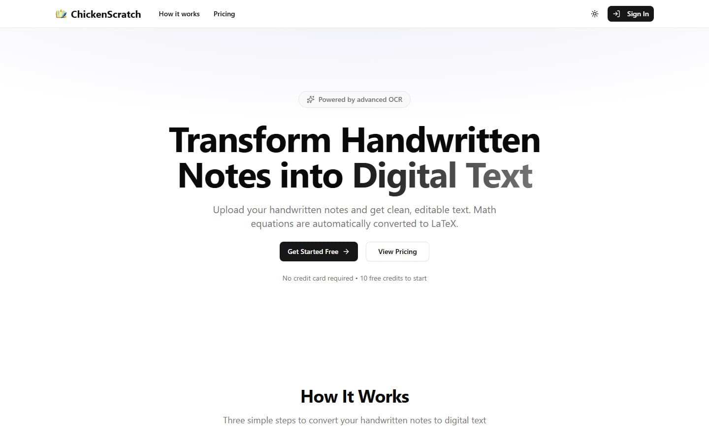 Screenshot of ChickenScratch (Internal Product)